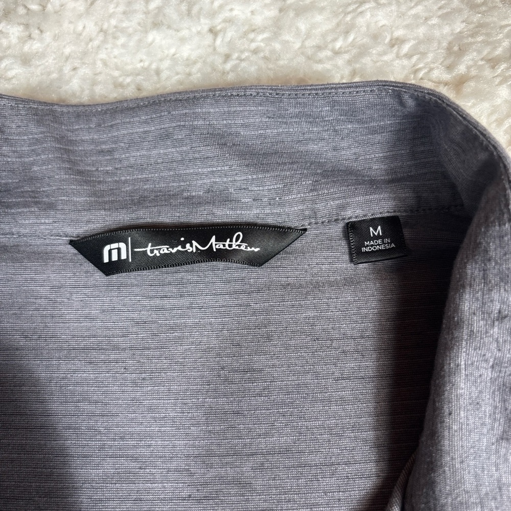 TravisMathew Men’s Gray Heather 1/4 Zip Pullover Long Sleeve Size Medium - Picture 2 of 11